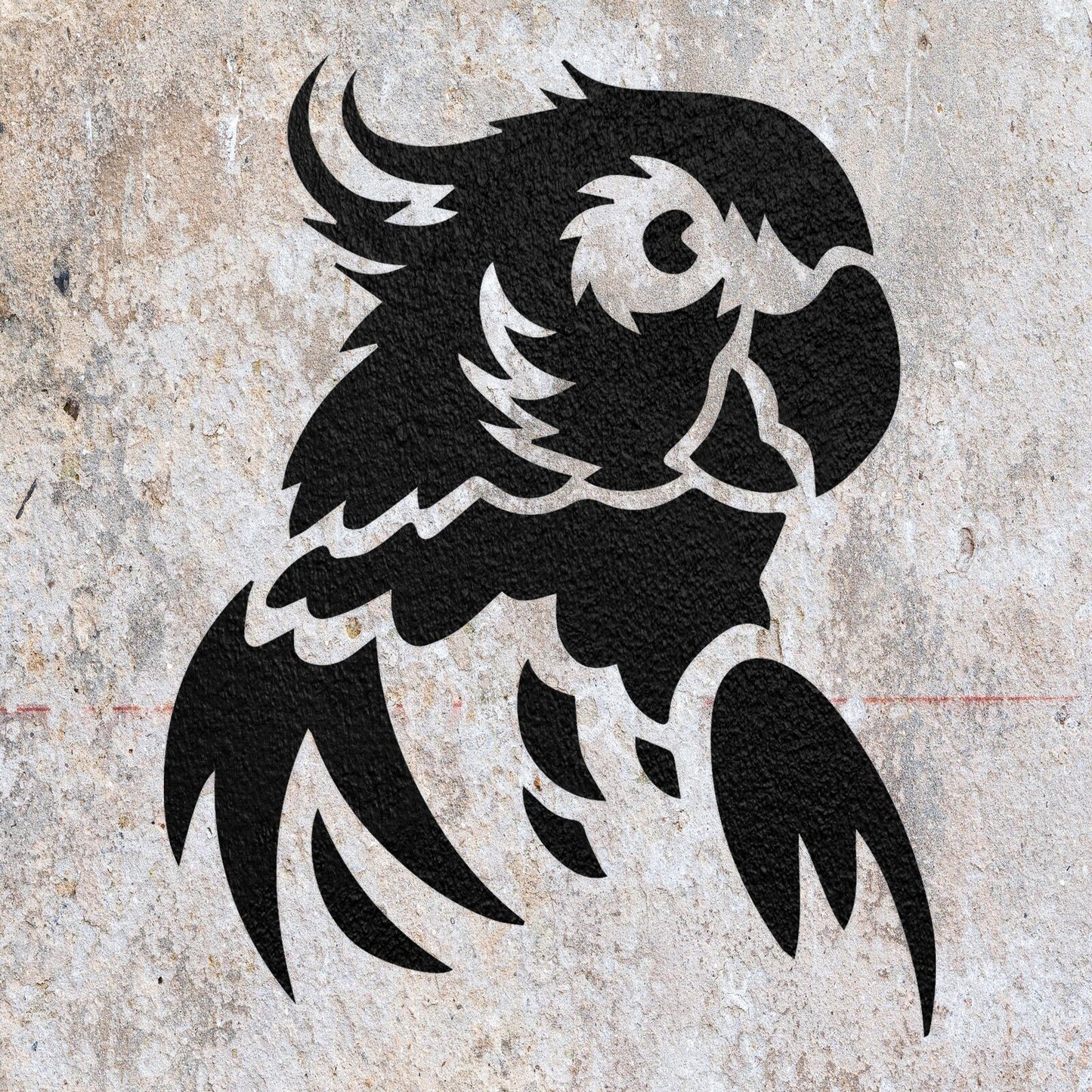 STENCIL PARROT FACE BEAK TALKING BIRD MYLAR PAINTING WALL ART CRAFTS 3 AIRBRUSH