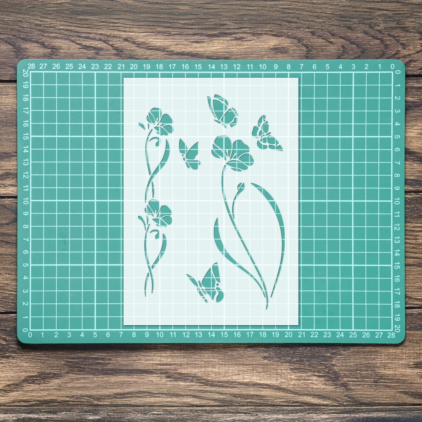 STENCIL FLOWER PATTERN PLANT GARDEN MYLAR PAINTING WALL ART CRAFTS 2 AIRBRUSH