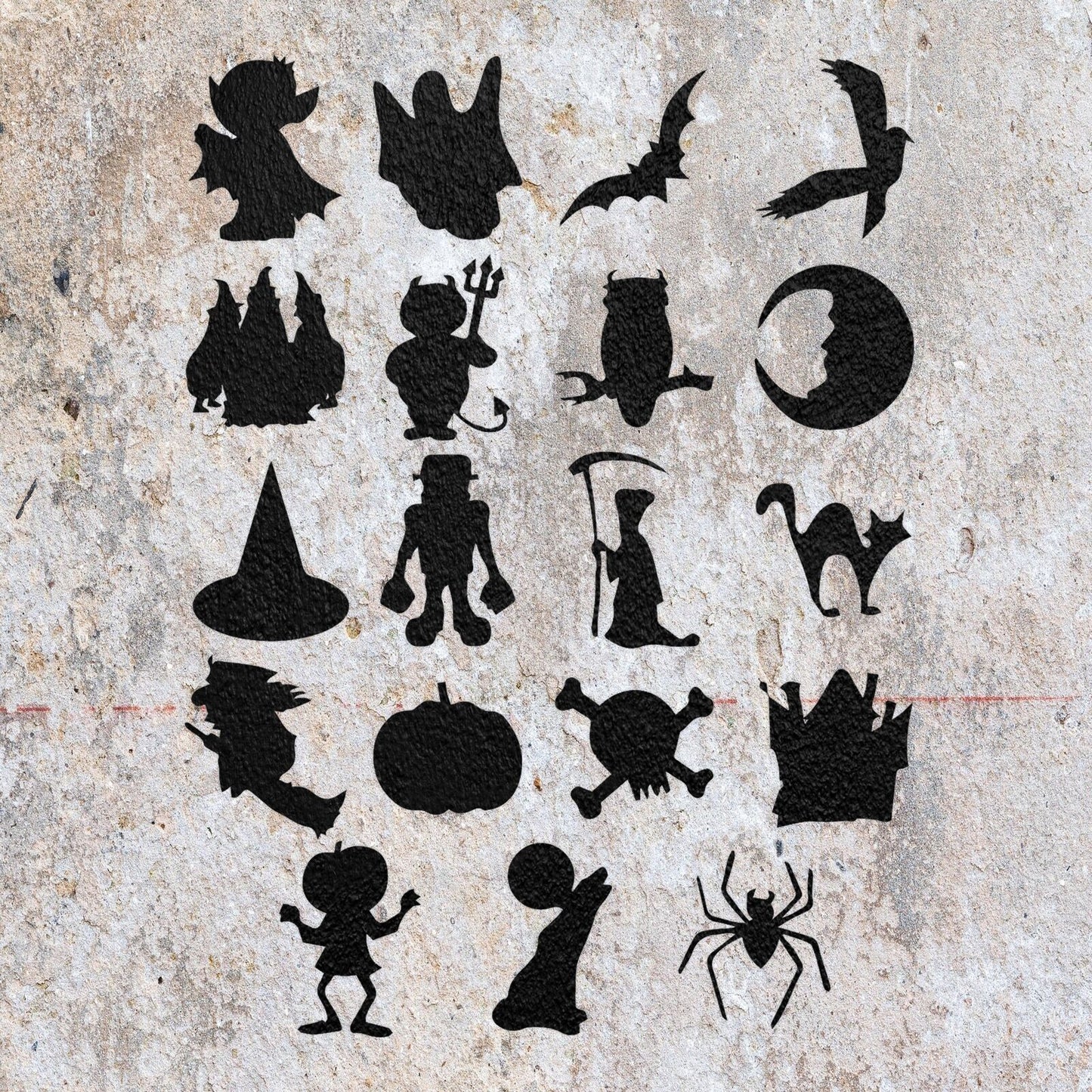 STENCIL HALLOWEEN SHAPES MYLAR  PAINTING WALL ART  CRAFTS  AIRBRUSH