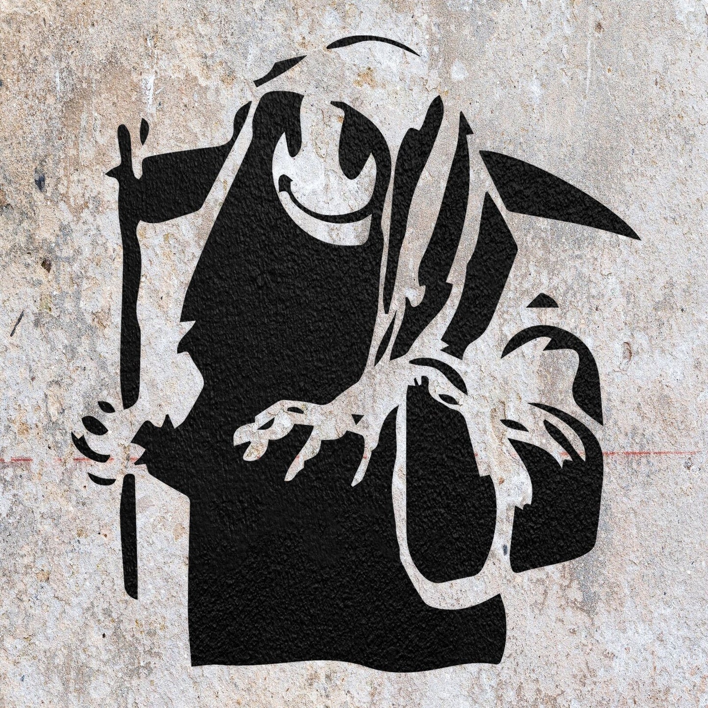 STENCIL BANKSY SMILEY GRIM REAPER  PAINTING WALL ART  MYLAR CRAFTS  AIRBRUSH