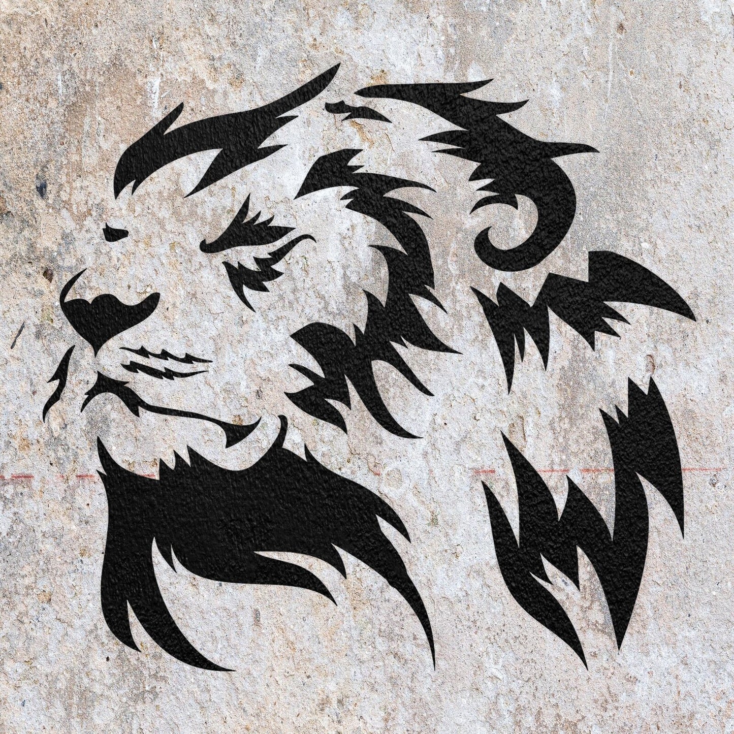 STENCIL LION ANIMAL MYLAR  PAINTING WALL ART  2 CRAFTS  AIRBRUSH