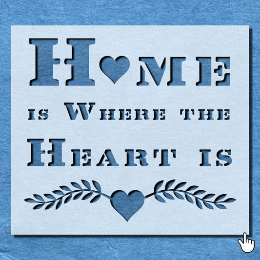 STENCIL HOME WHERE HEART VINTAGE SHABBY CHIC MYLAR PAINTING CRAFTS AIRBRUSH