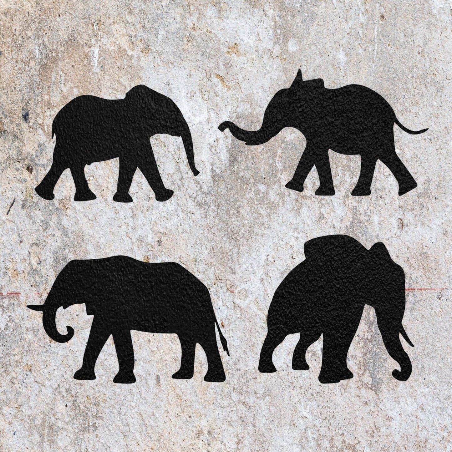 STENCIL ELEPHANT WILD SAFARI ANIMALS MYLAR PAINTING WALL ART CRAFTS 3 AIRBRUSH