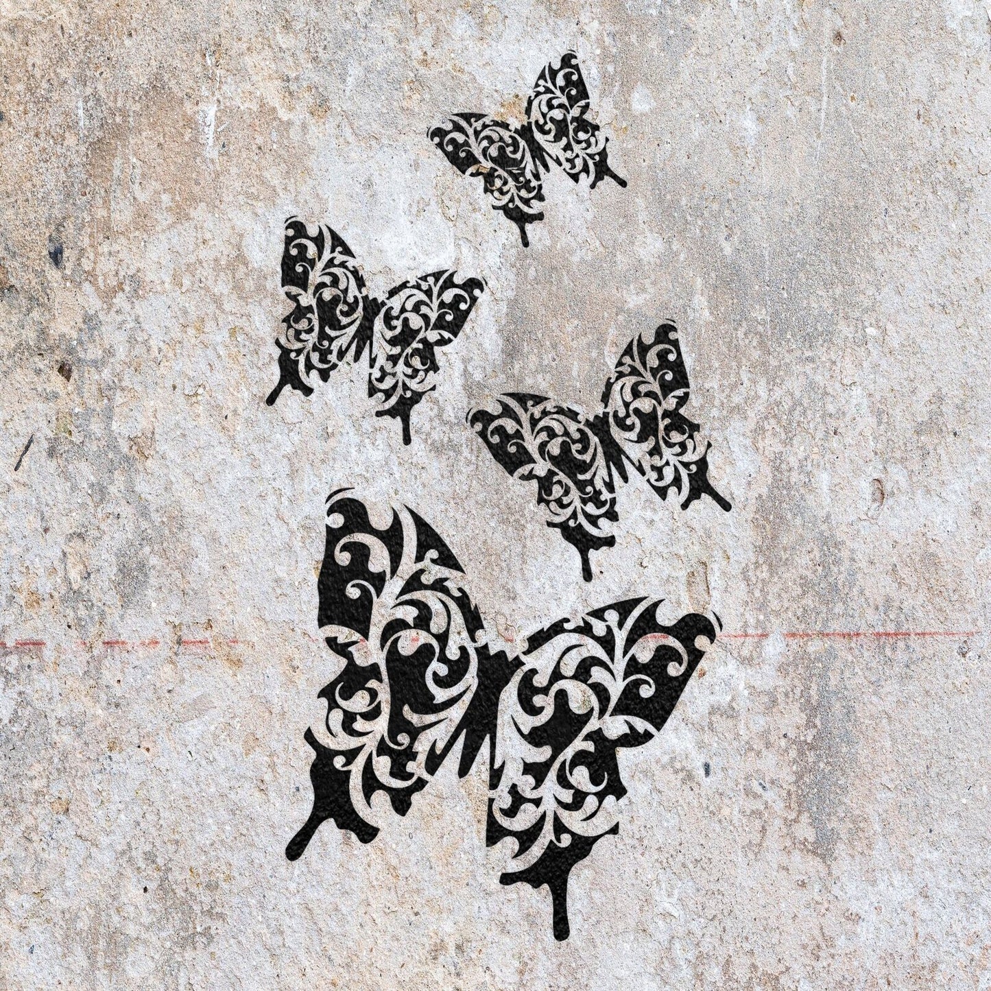 STENCIL SHABBY CHIC RUSTIC BUTTERFLYS MYLAR PAINTING WALL ART CRAFTS  AIRBRUSH