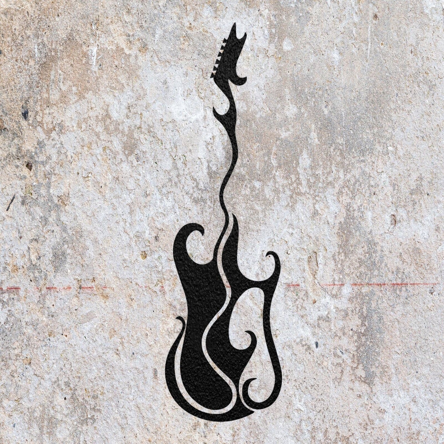 STENCIL ELECTRIC GUITAR MUSIC SHAPE MYLAR  PAINTING WALL ART CRAFTS   AIRBRUSH