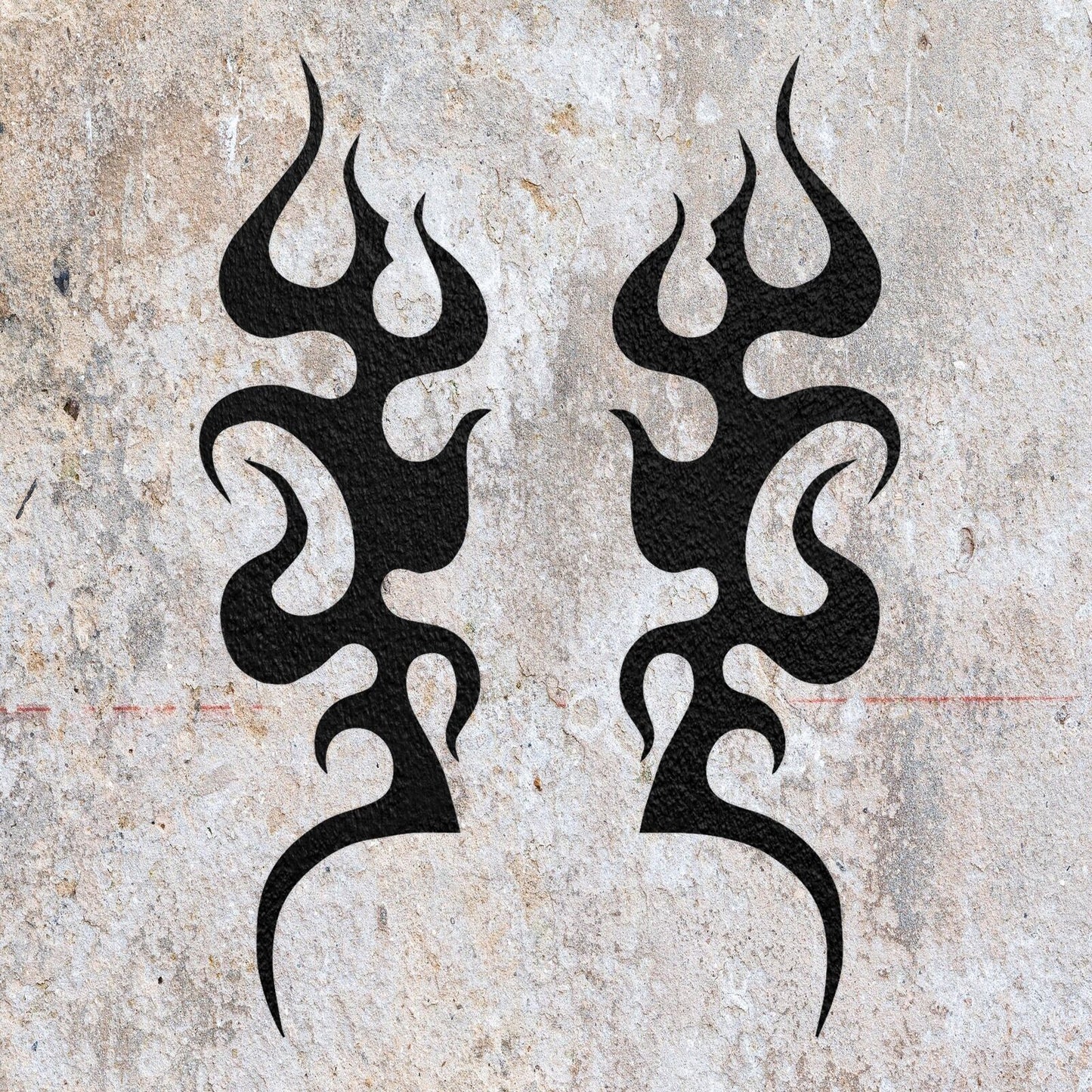 STENCIL FIRE SHAPE FLAME MYLAR  PAINTING WALL ART  8 CRAFTS  AIRBRUSH