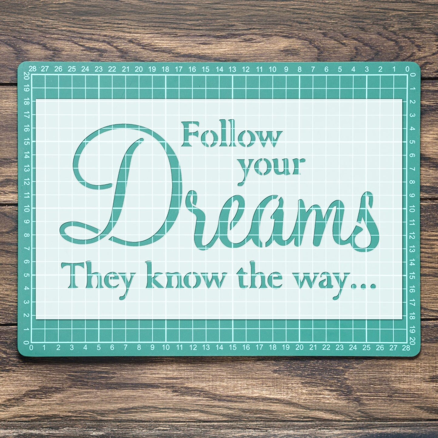 STENCIL FOLLOW YOUR DREAMS VINTAGE SHABBY CHIC MYLAR WALL ART CRAFT AIRBRUSH