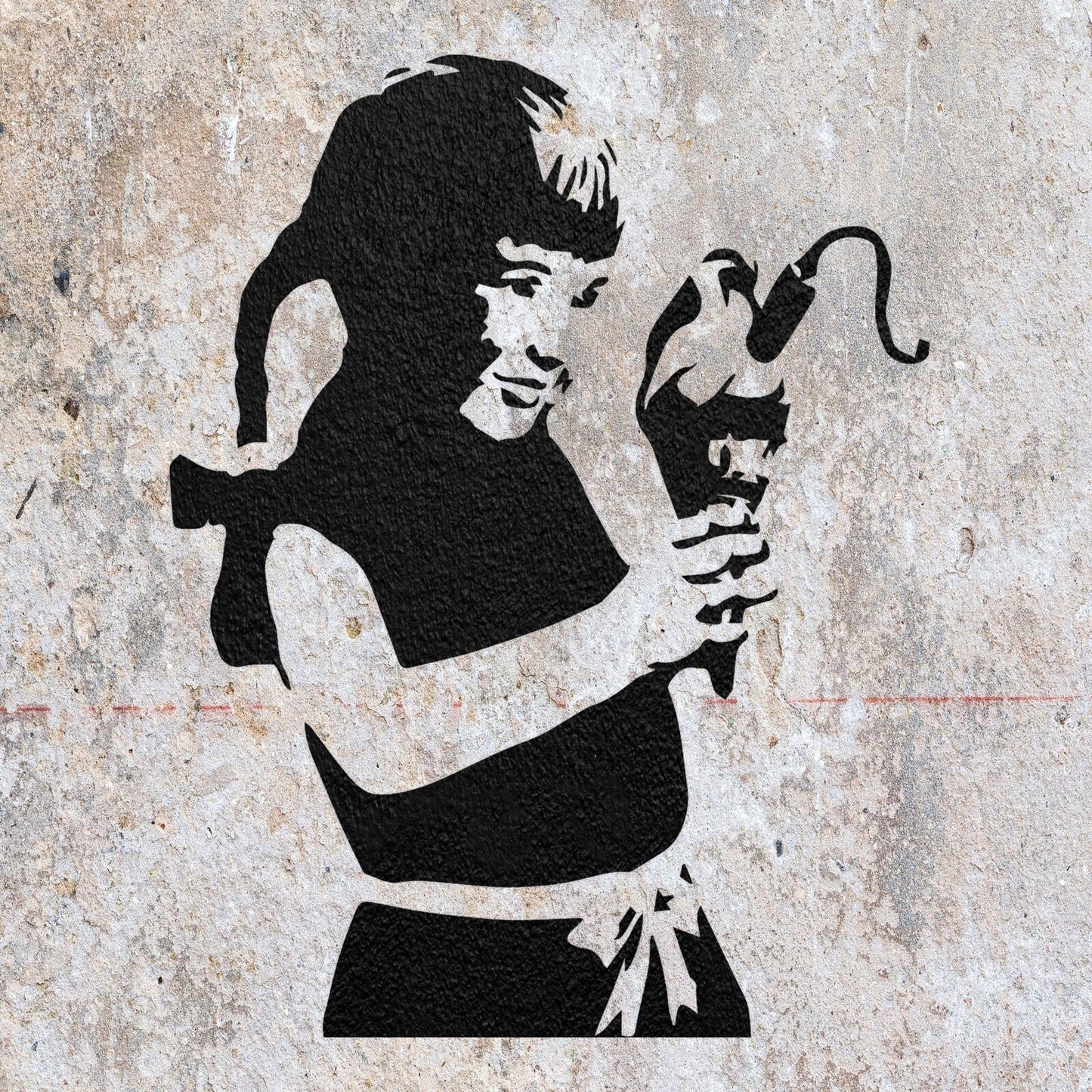 STENCIL BANKSY ICE CREAM BOMB GIRL  PAINTING WALL ART  MYLAR CRAFTS  AIRBRUSH