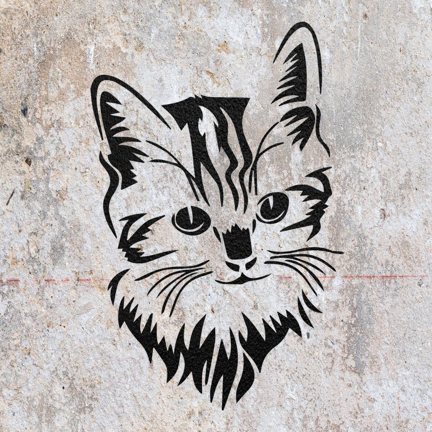 STENCIL KITCAT FACE ANIMAL MYLAR  PAINTING WALL ART CRAFTS   AIRBRUSH