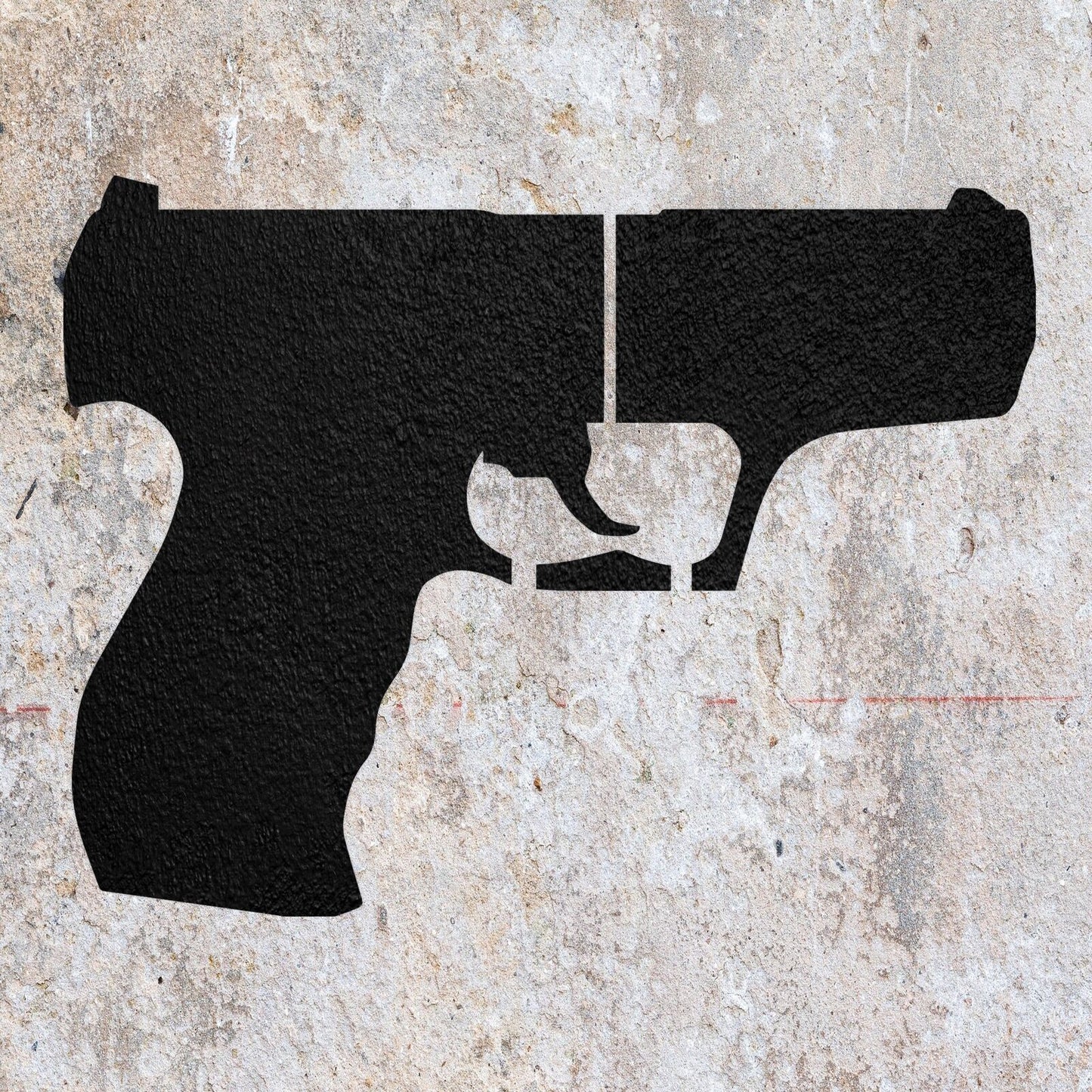 STENCIL HAND GUN WEAPON SHAPE PAINTING WALL  2 MYLAR ART CRAFTS  AIRBRUSH