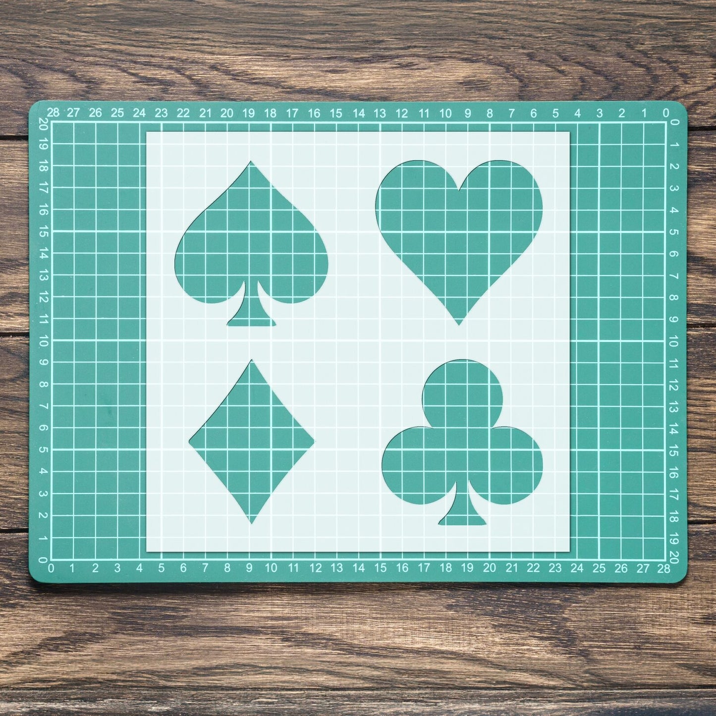 STENCIL PLAYING CARD SUITS SHAPE  PAINTING WALL  MYLAR ART CRAFTS  AIRBRUSH