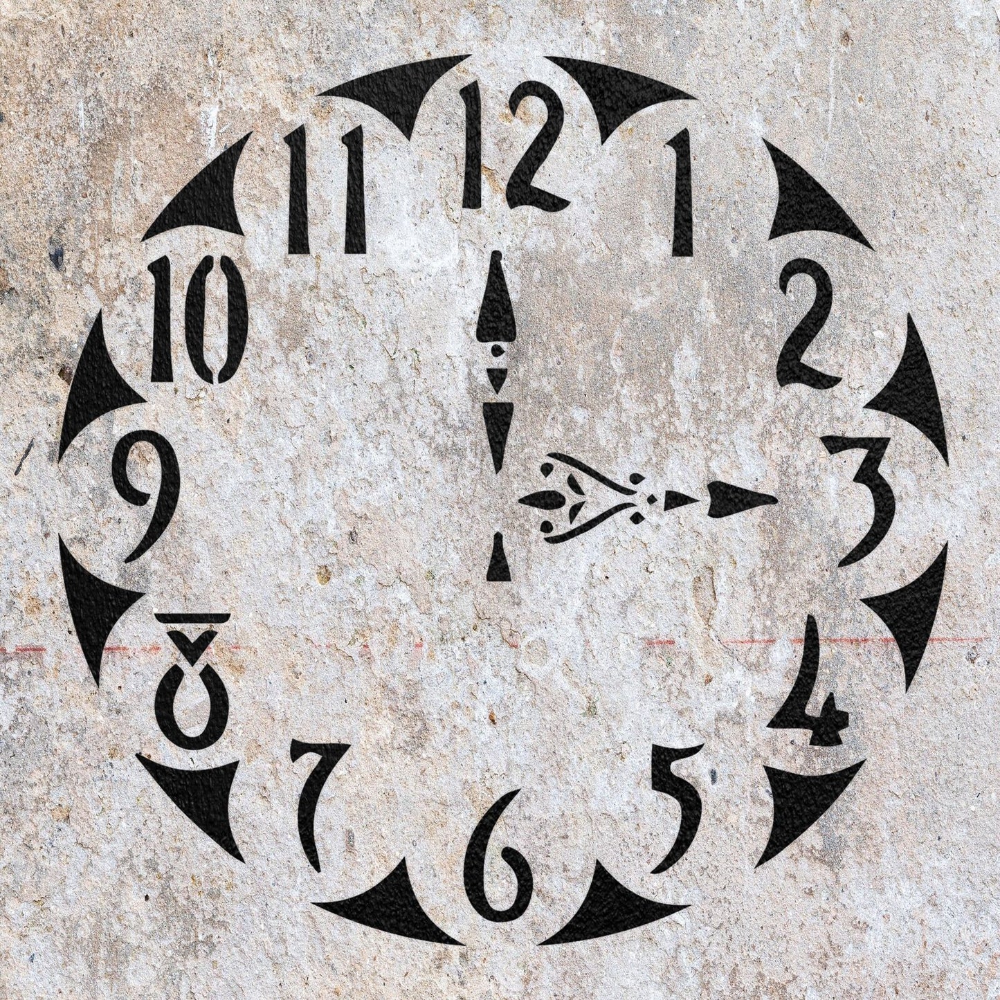 STENCIL ANTIQUE CLOCK VINTAGE SHABBY CHIC MYLAR WALL ART CRAFT AIRBRUSH