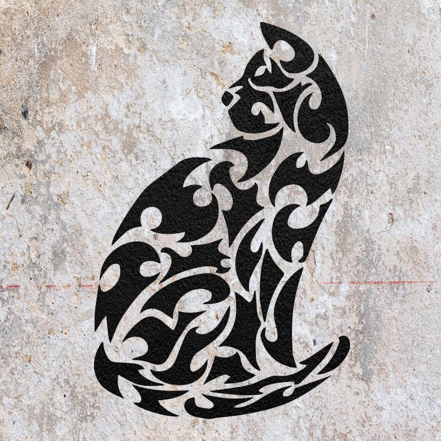 STENCIL CAT SITTING ANIMAL PATTERN MYLAR  PAINTING WALL ART CRAFTS   AIRBRUSH