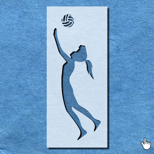 STENCIL VOLLEYBALL PLAYER BEACH SPORT MYLAR PAINTING WALL ART CRAFTS 5 AIRBRUSH