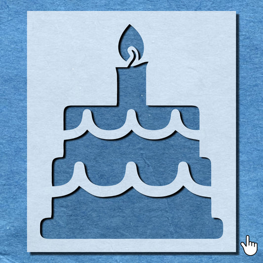 STENCIL BIRTHDAY CANDLE CAKE  PAINTING WALL ART  MYLAR CRAFTS  AIRBRUSH