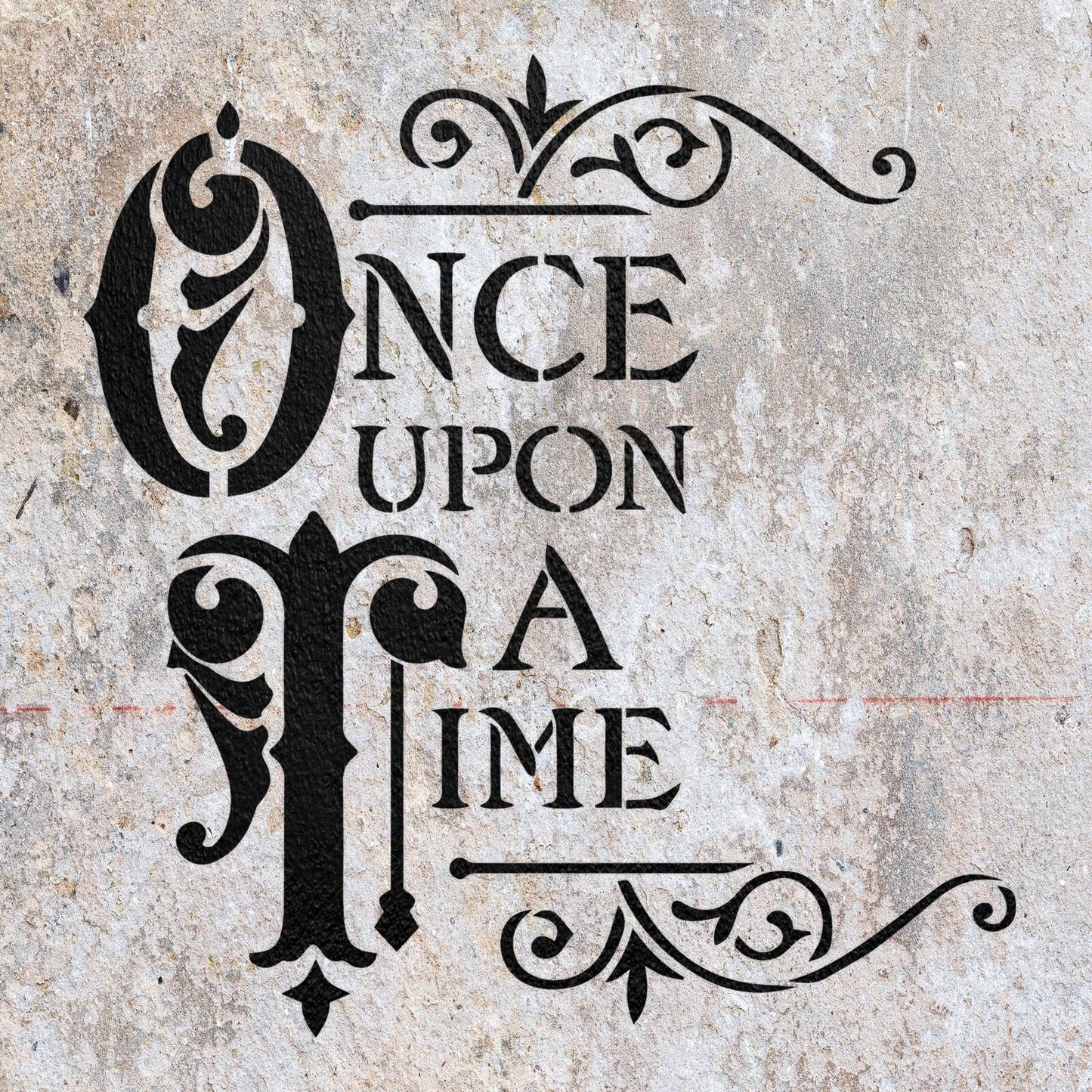 STENCIL ONCE UPON A TIME MYLAR  PAINTING WALL ART  CRAFTS  AIRBRUSH