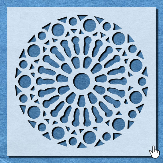 STENCIL DAMASK ROSETTE VINTAGE SHABBY CHIC AIR BRUSH WALL ART CRAFT AIRBRUSH