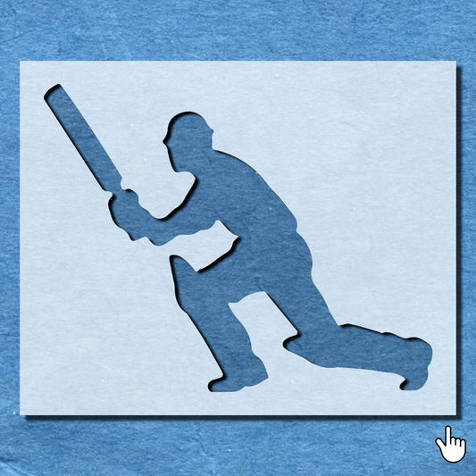 STENCIL CRICKET PLAYER BALL SPORT GAME MYLAR PAINTING WALL ART CRAFT 2 AIRBRUSH