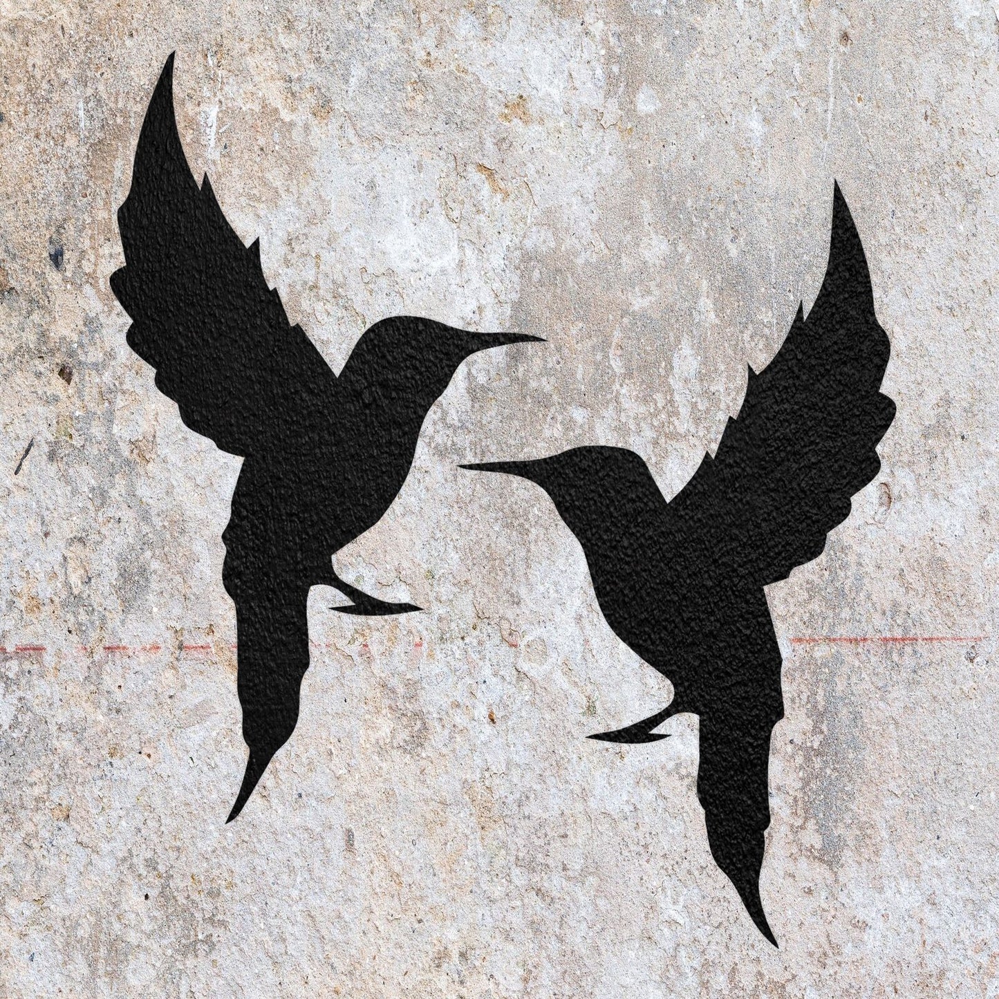 STENCIL RUSTIC BIRDS ANIMAL FLYING PAIR MYLAR PAINTING WALL ART CRAFT  AIRBRUSH