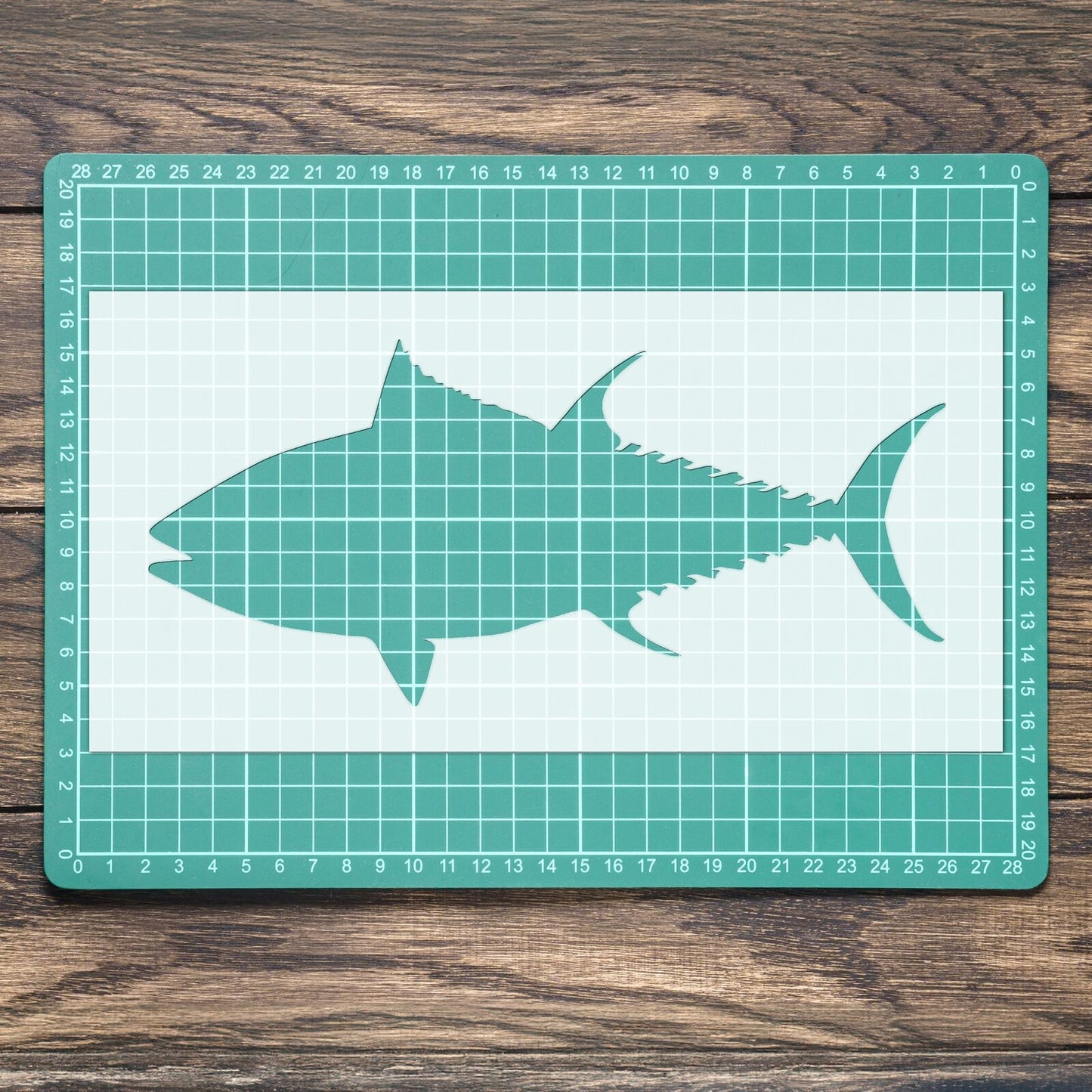 STENCIL TUNA FISH MYLAR  PAINTING WALL ART  CRAFTS  AIRBRUSH