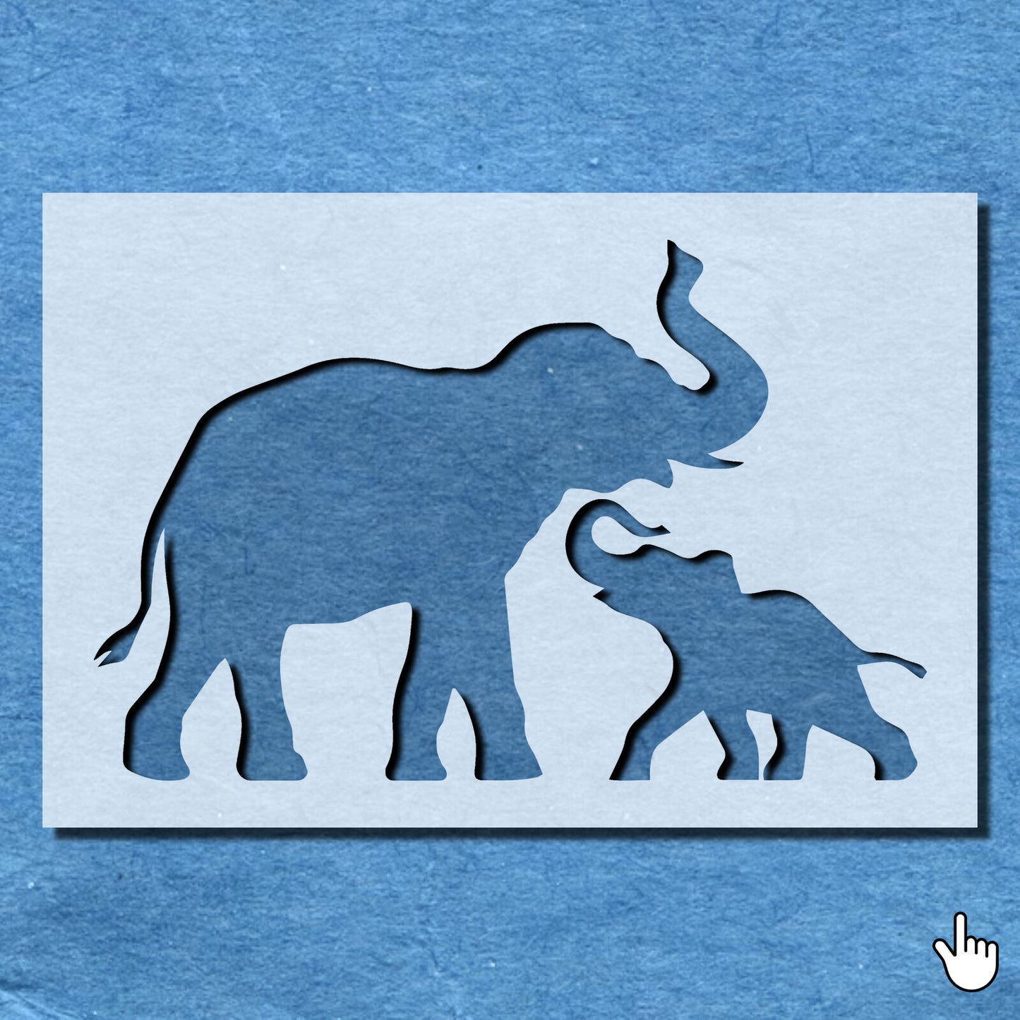 STENCIL ELEPHANTS MUM BABY MYLAR  PAINTING WALL ART  CRAFTS  AIRBRUSH