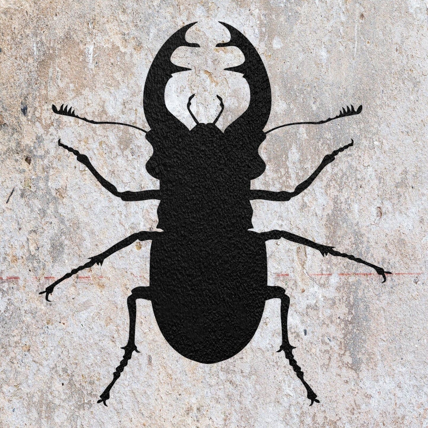 STENCIL STAG BEETLE BUG MYLAR  PAINTING WALL ART  CRAFTS  AIRBRUSH