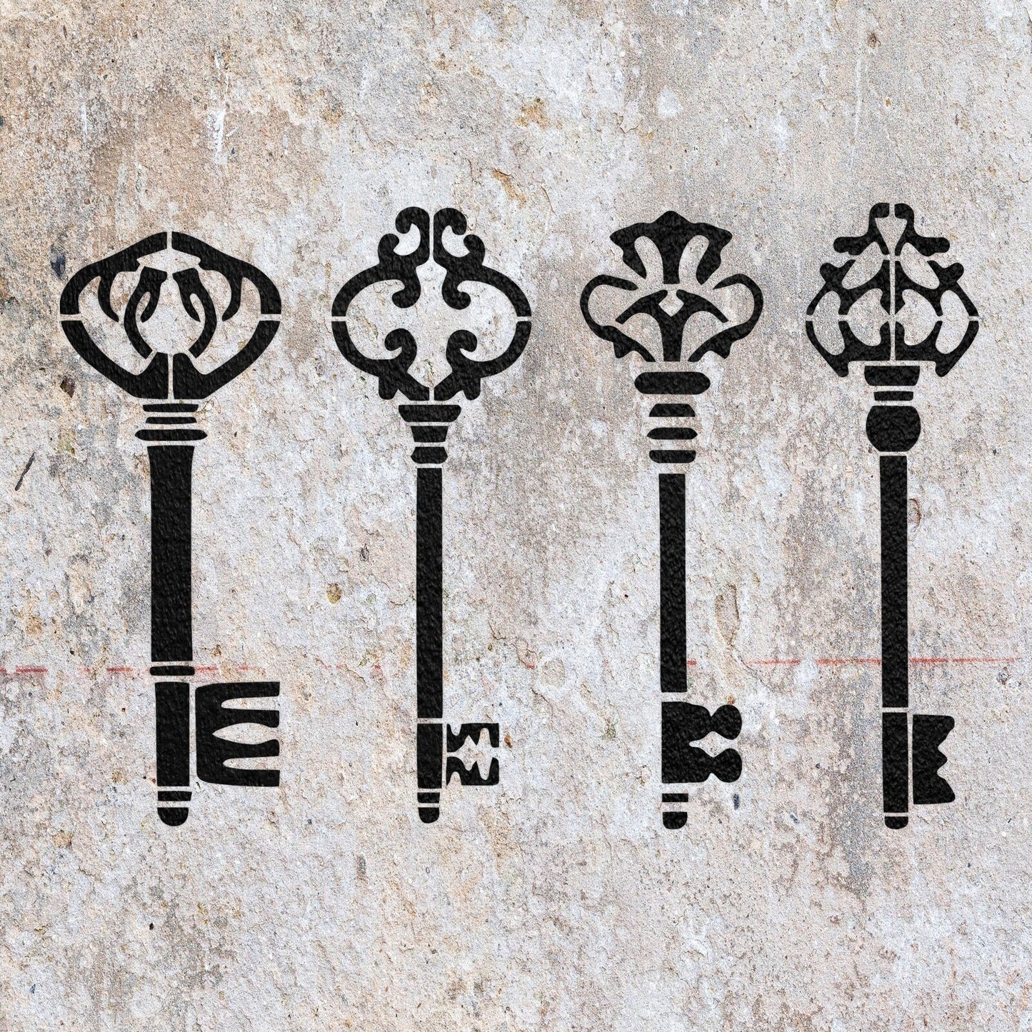 STENCIL RUSTIC KEYS VINTAGE KEY LOCK MYLAR PAINTING WALL ART CRAFTS 3 AIRBRUSH