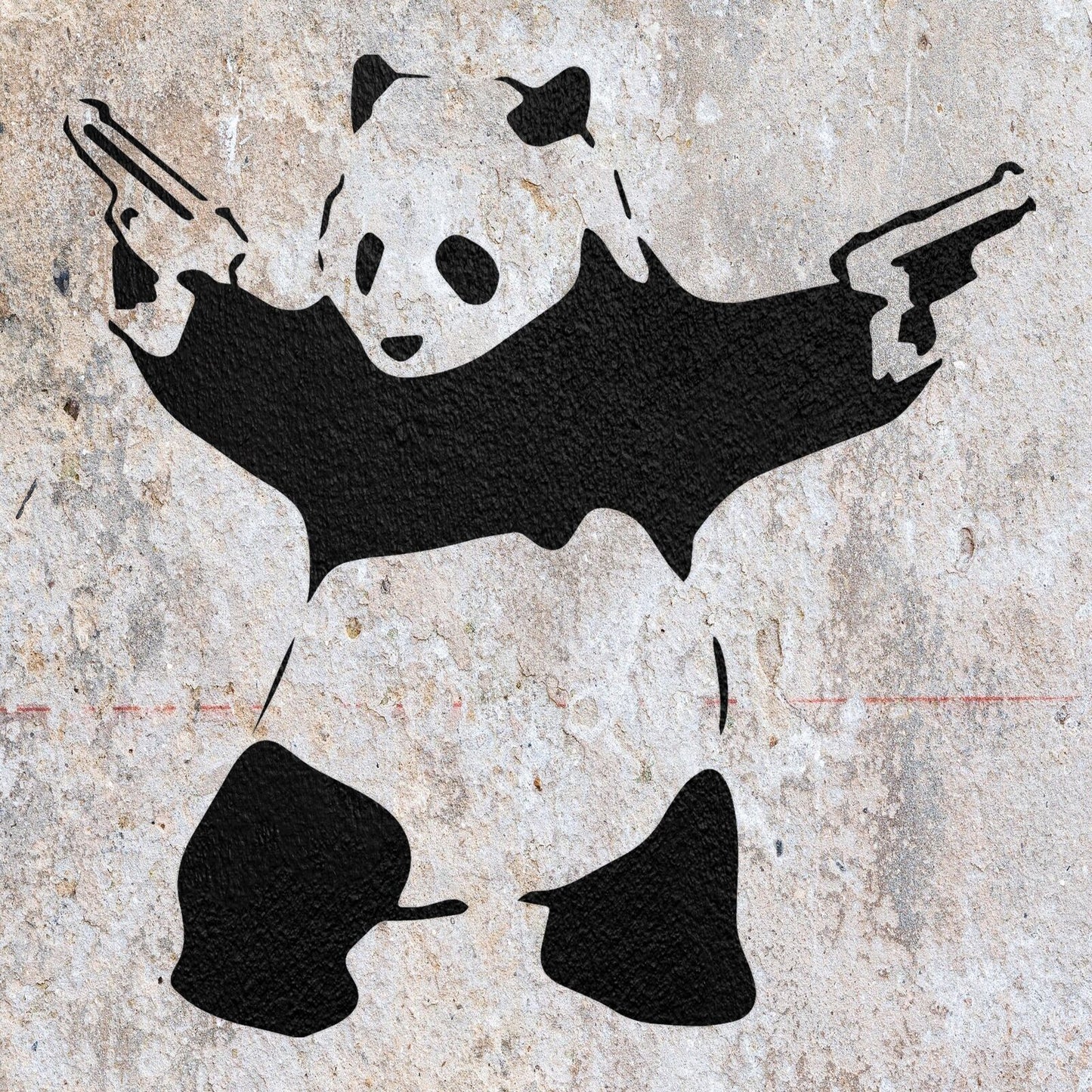 STENCIL BANKSY PANDA WITH GUN MYLAR  PAINTING WALL ART  CRAFTS  AIRBRUSH