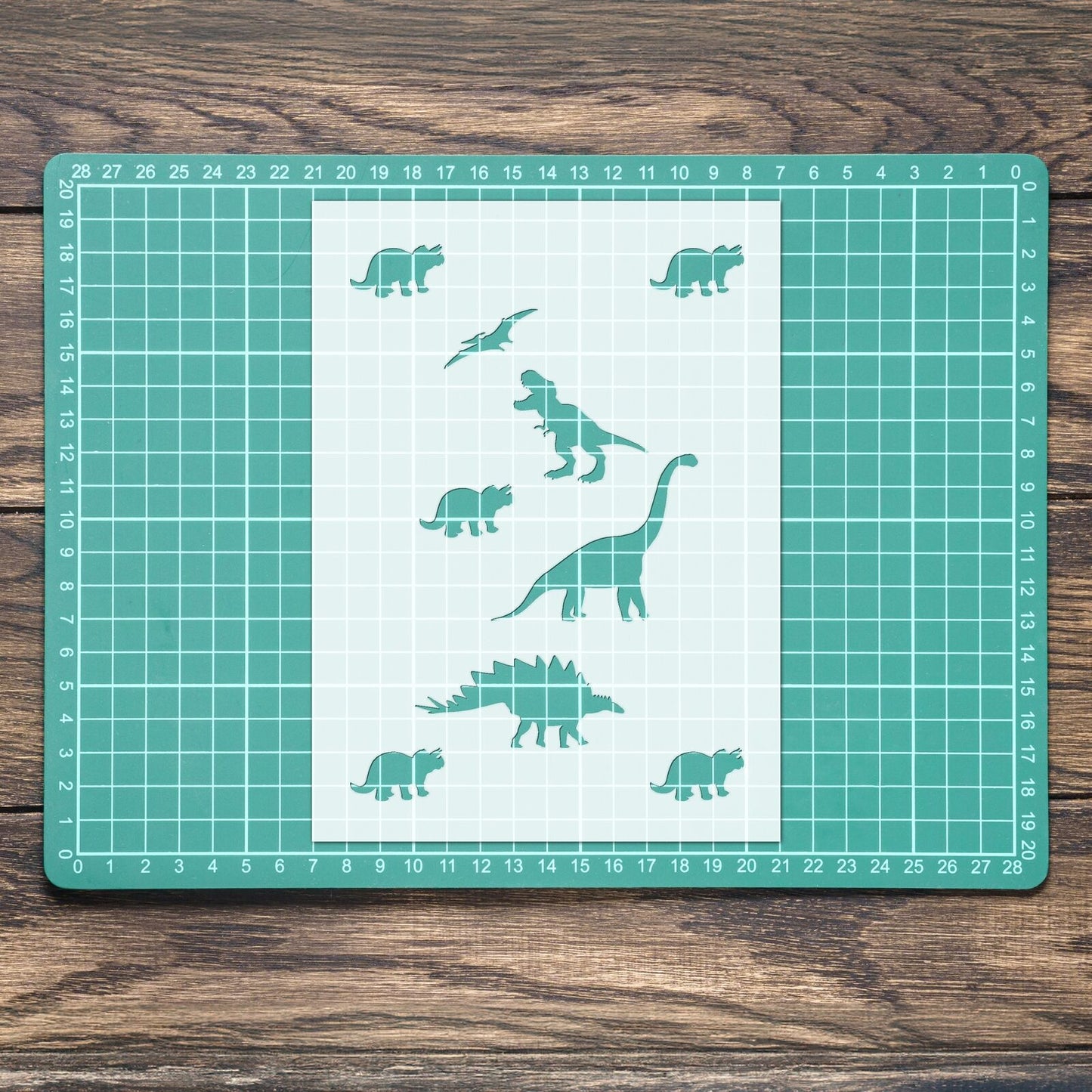 STENCIL DINOSAUR KIDS WALL REPEAT PATTERN MYLAR DECORATING ART CRAFT AIRBRUSH