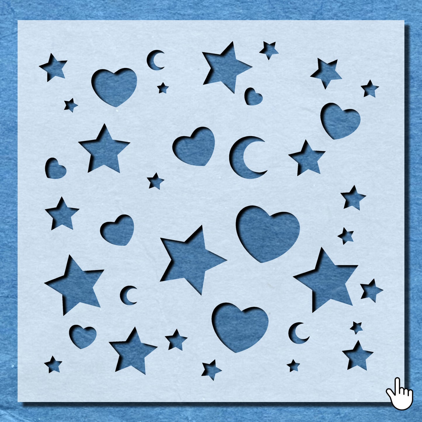 STENCIL HEART STAR MOON LOVE MYLAR  PAINTING WALL ART CRAFTS   AIRBRUSH