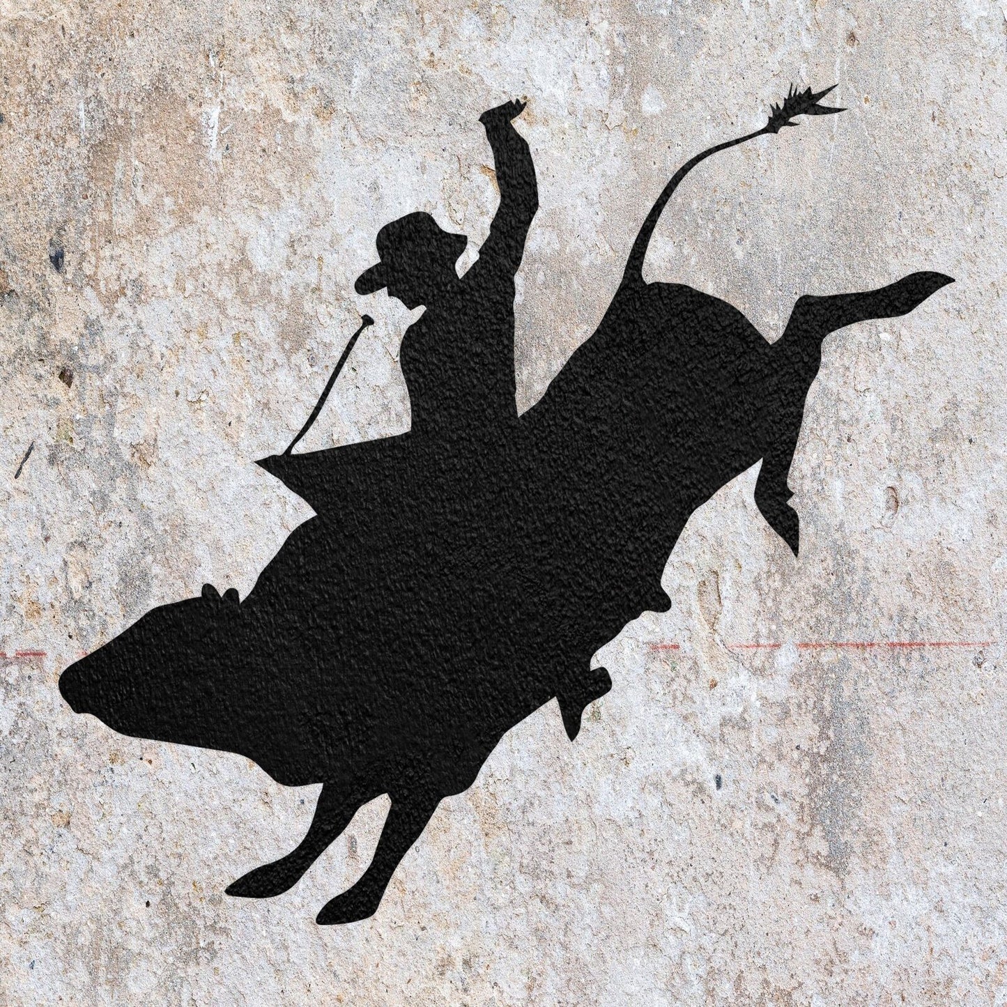 STENCIL RODEO BULL RIDER  PAINTING WALL ART  MYLAR CRAFTS  AIRBRUSH