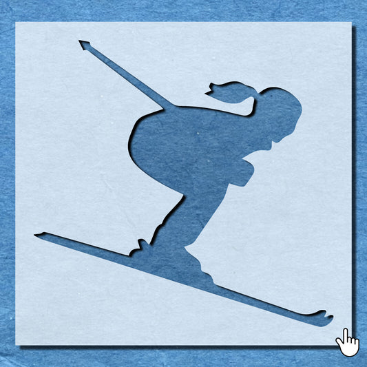 STENCIL SKIING SNOW SPORT WINTER GAME MYLAR PAINTING WALL ART CRAFTS 3 AIRBRUSH