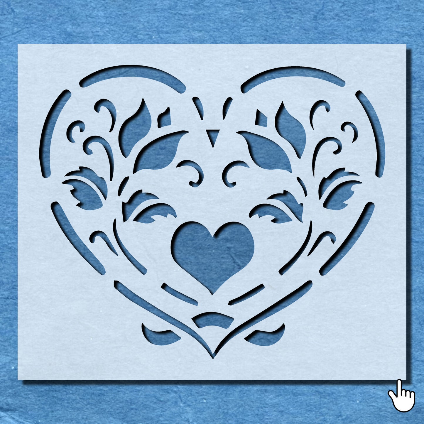 STENCIL FLORAL LOVE HEART VINTAGE SHABBY CHIC WALL ART FURNITURE CRAFT AIRBRUSH