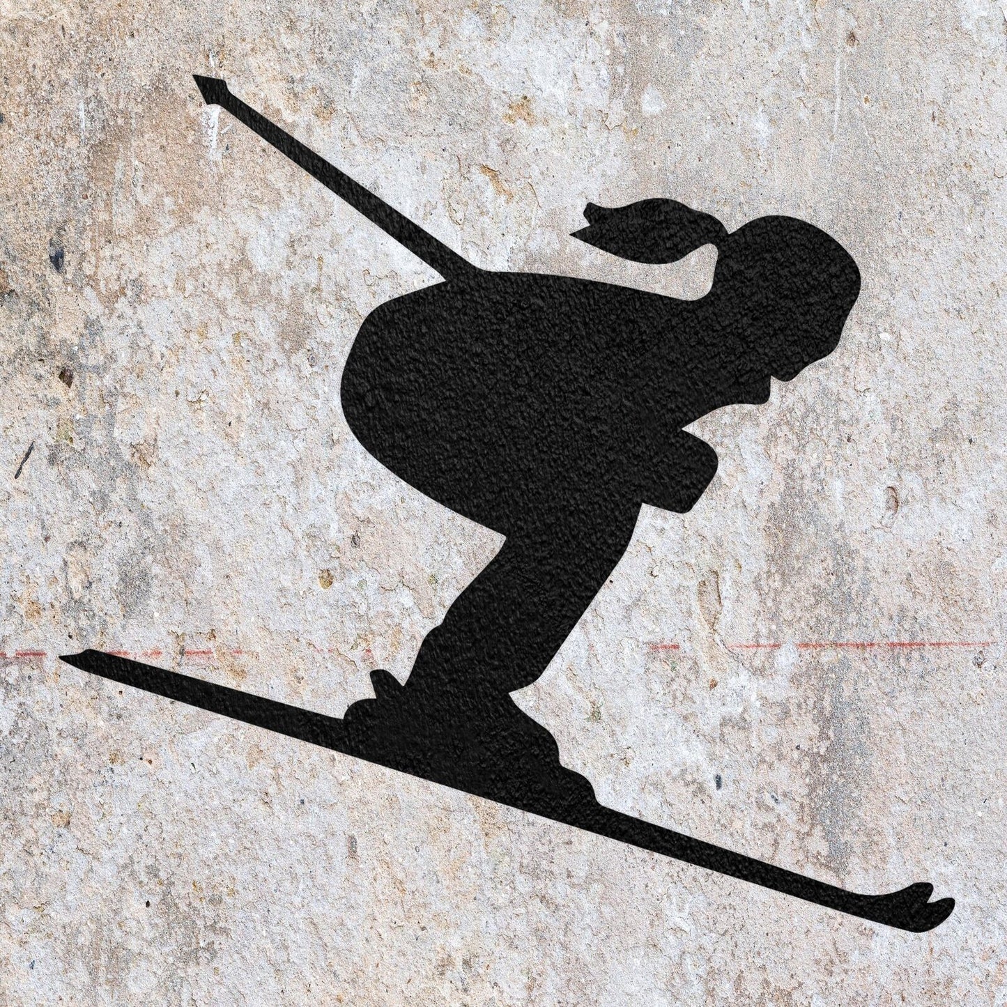 STENCIL SKIING SNOW SPORT WINTER GAME MYLAR PAINTING WALL ART CRAFTS 3 AIRBRUSH