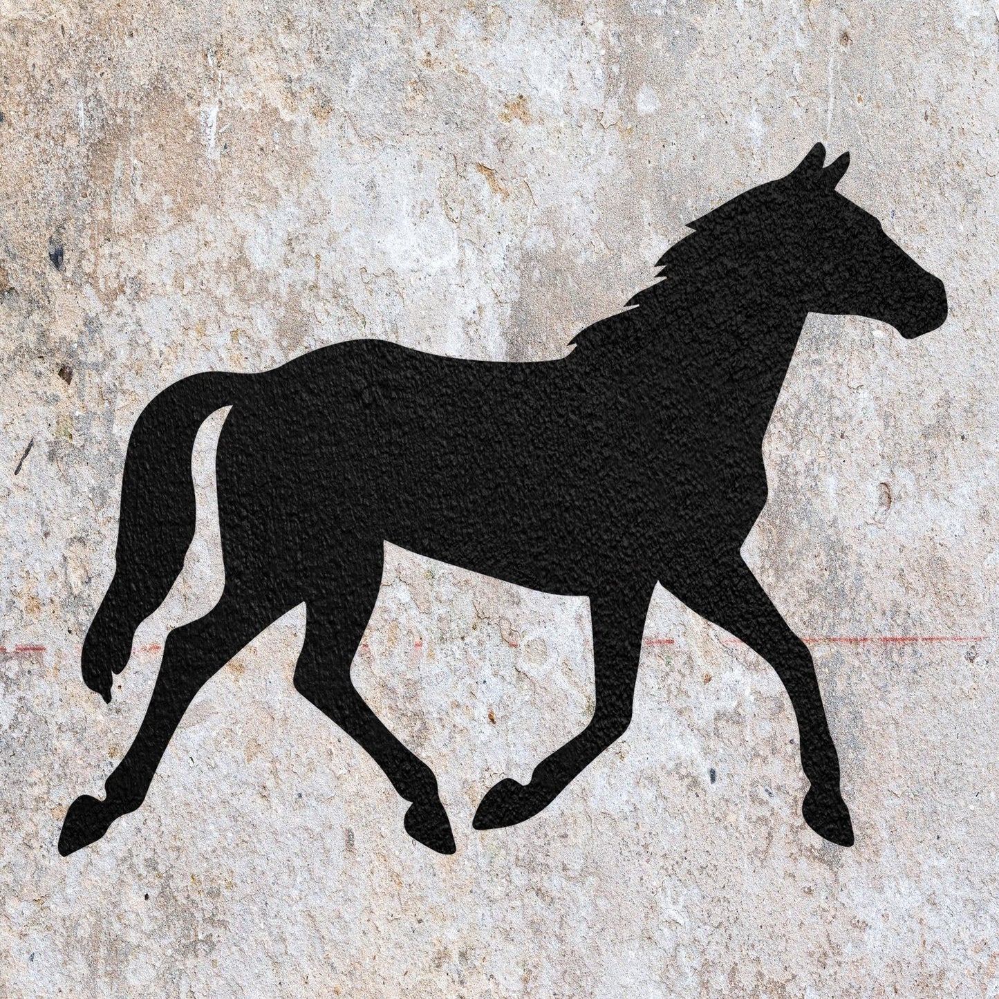 STENCIL HORSE TROTTING UP MYLAR  PAINTING WALL ART  CRAFTS  AIRBRUSH