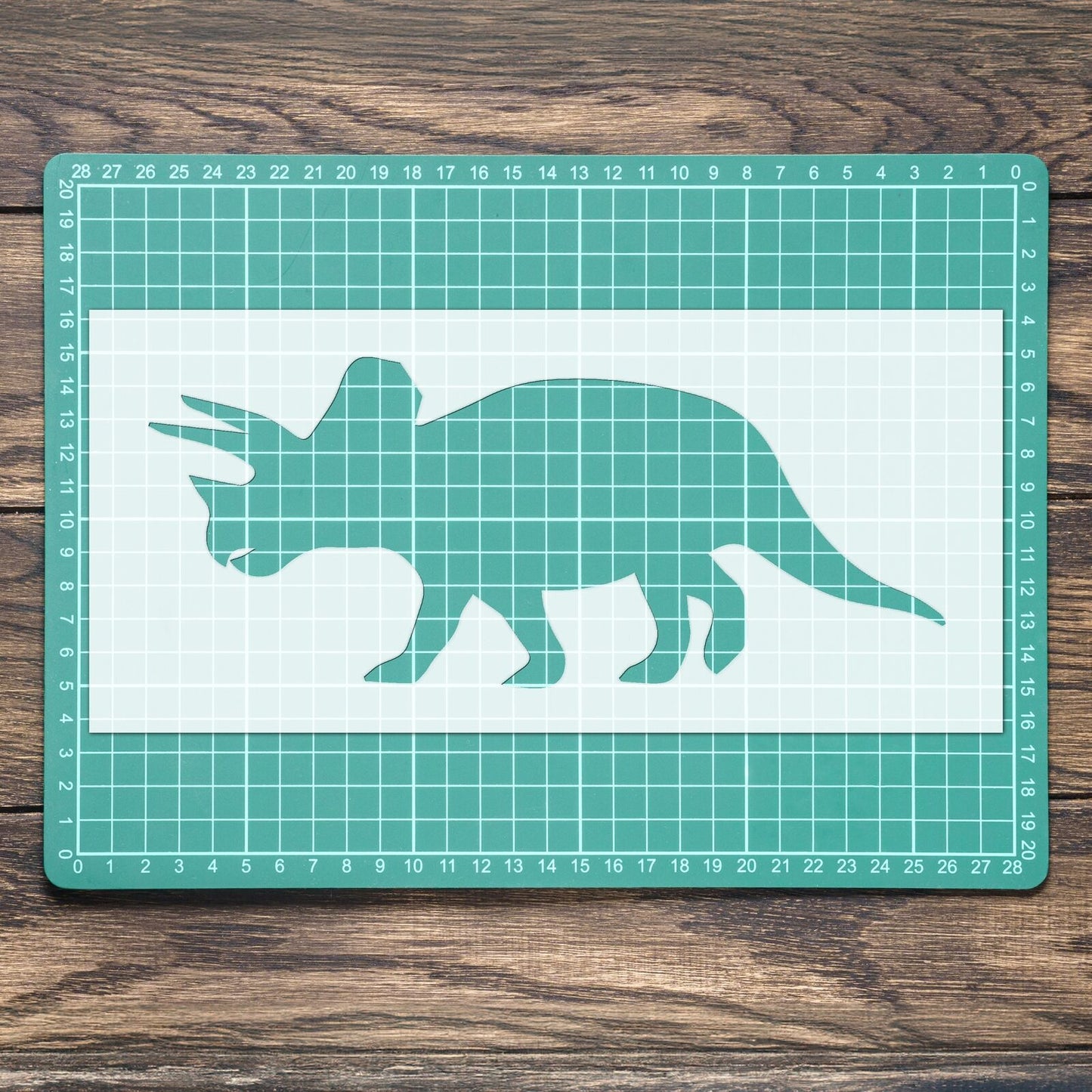 STENCIL TRICERATOPS DINOSAUR SHAPE MYLAR PAINTING WALL ART CRAFTS AIRBRUSH