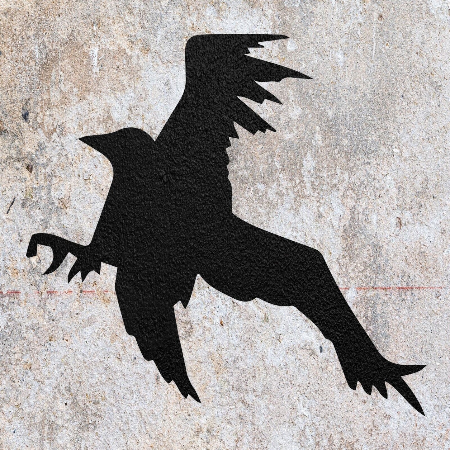 STENCIL CROW BIRD FLYING ANIMAL MYLAR  PAINTING WALL ART  TWO CRAFTS  AIRBRUSH