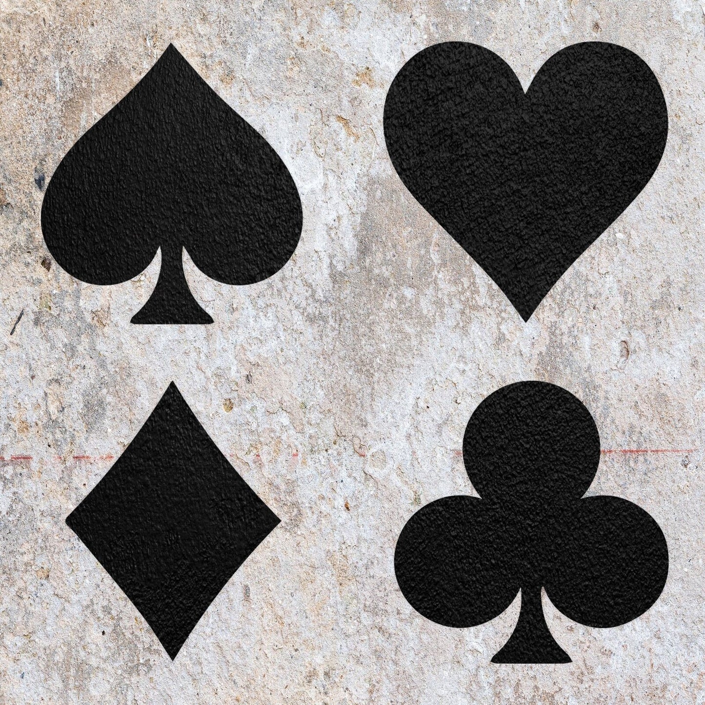 STENCIL PLAYING CARD SUITS SHAPE  PAINTING WALL  MYLAR ART CRAFTS  AIRBRUSH