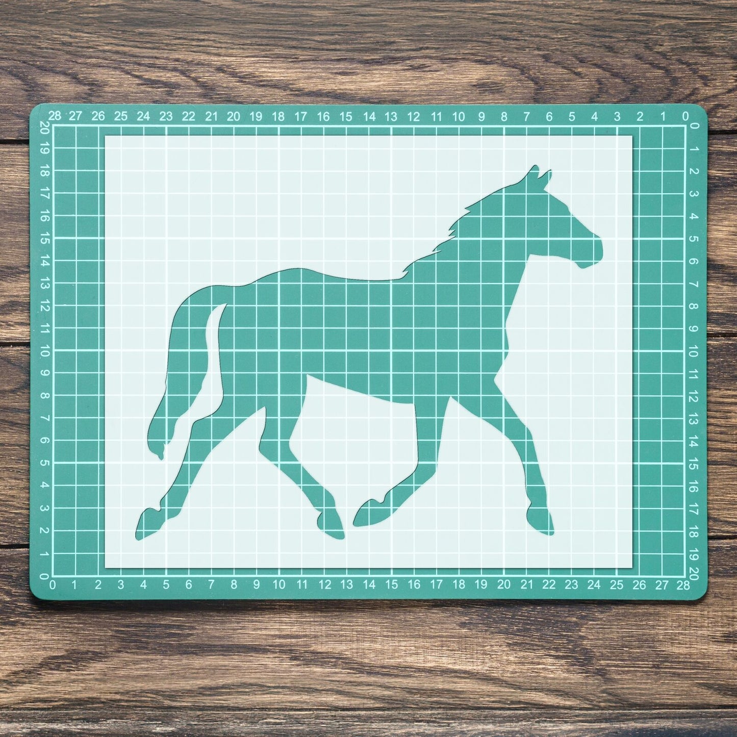 STENCIL HORSE TROTTING UP MYLAR  PAINTING WALL ART  CRAFTS  AIRBRUSH