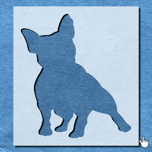 STENCIL FRENCH BULL DOG LEAN MYLAR WALL ART HOME DECOR ART CRAFT AIRBRUSH