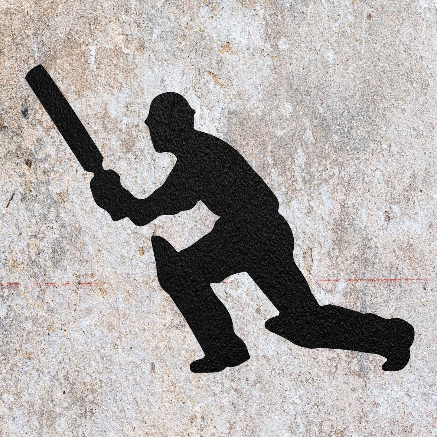 STENCIL CRICKET PLAYER BALL SPORT GAME MYLAR PAINTING WALL ART CRAFT 2 AIRBRUSH