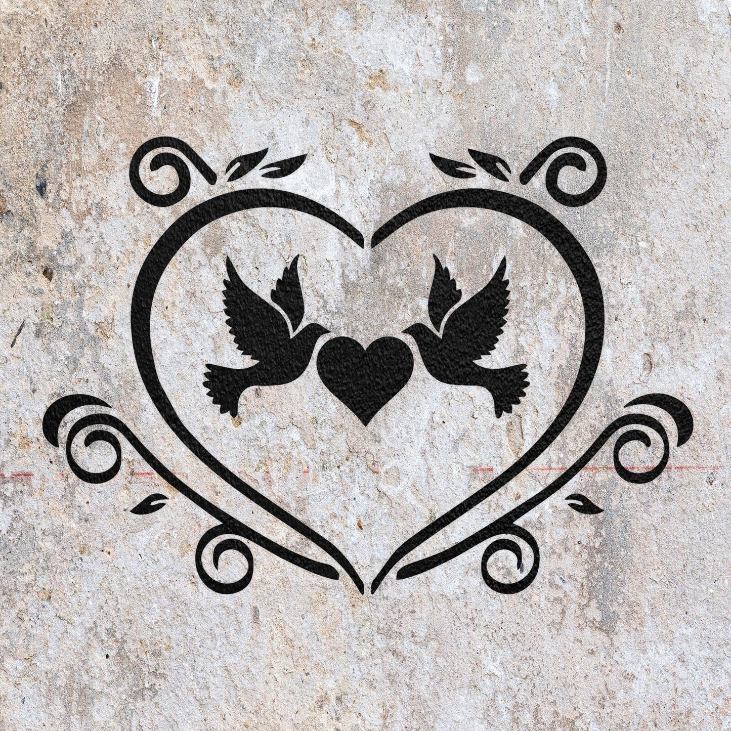 STENCIL VINTAGE DOVE LOVE HEART CUTE MYLAR PAINTING WALL ART CRAFTS 1 AIRBRUSH