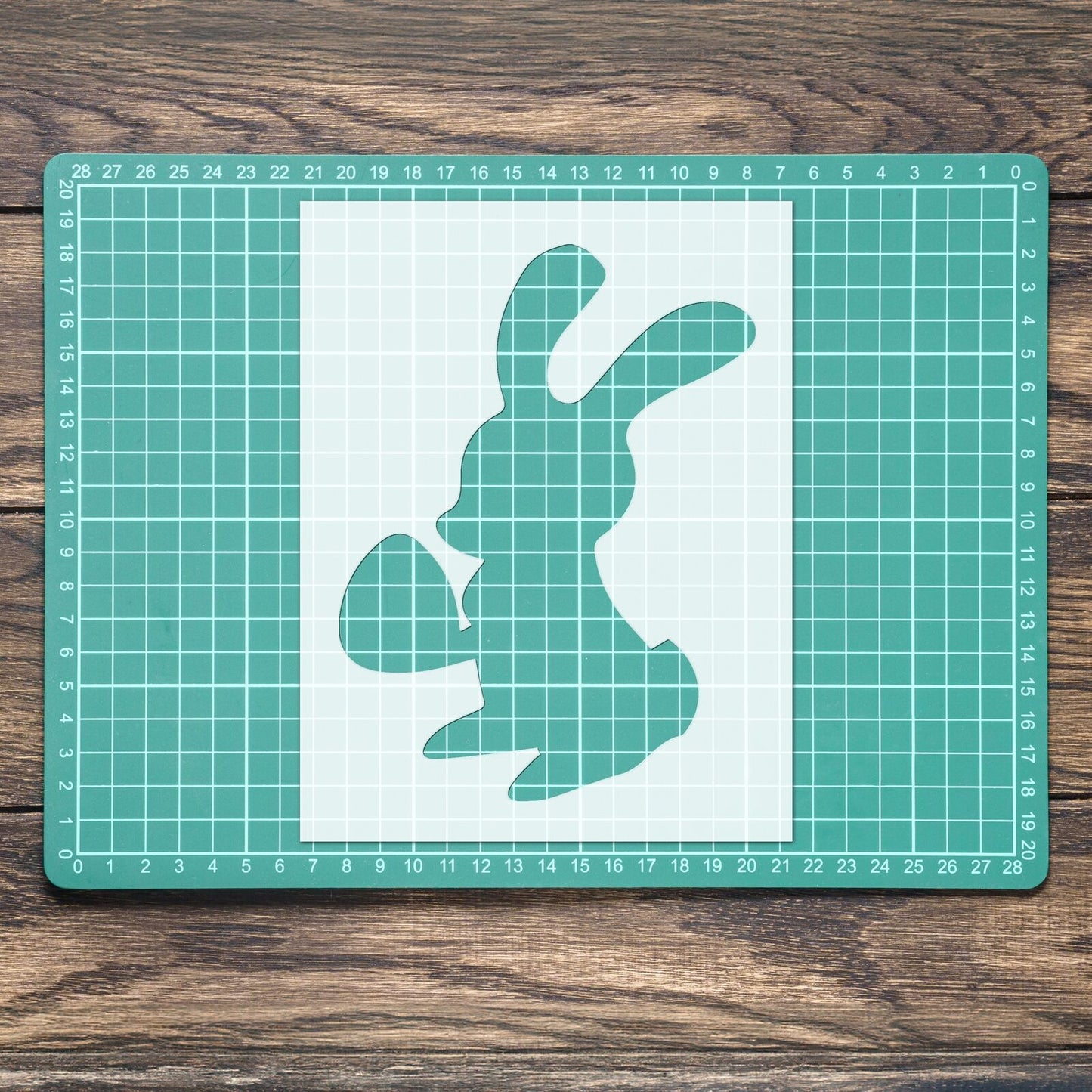 STENCIL EASTER BUNNY SITTING WITH EGG MYLAR PAINTING WALL ART CRAFTS  AIRBRUSH