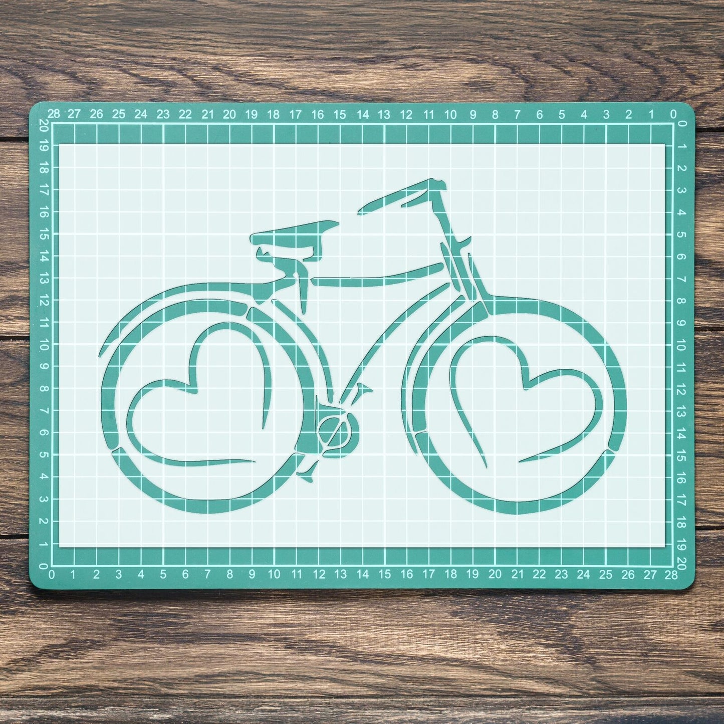 STENCIL VINTAGE BIKE RUSTIC BICYCLE LOVE MYLAR WALL ART CRAFT  AIRBRUSH