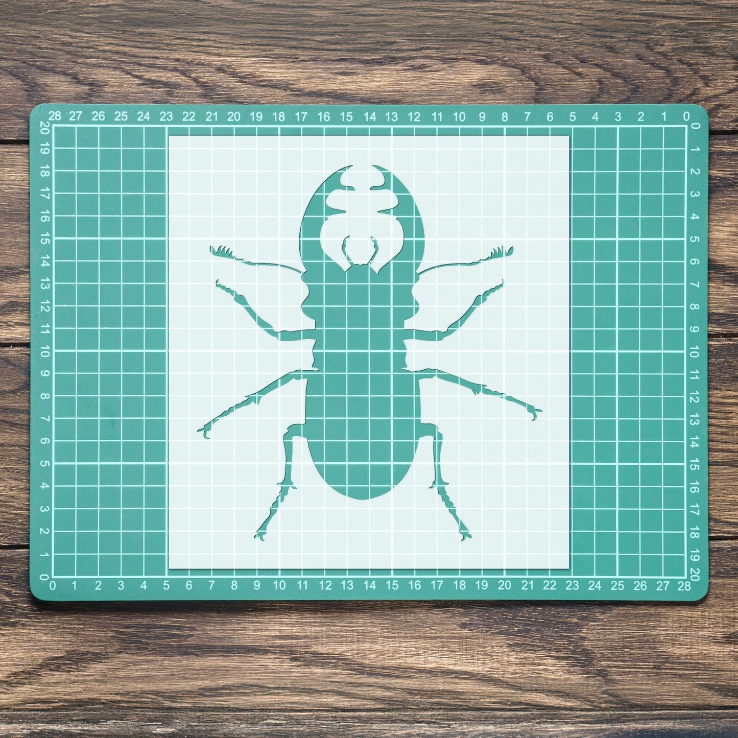 STENCIL STAG BEETLE BUG MYLAR  PAINTING WALL ART  CRAFTS  AIRBRUSH