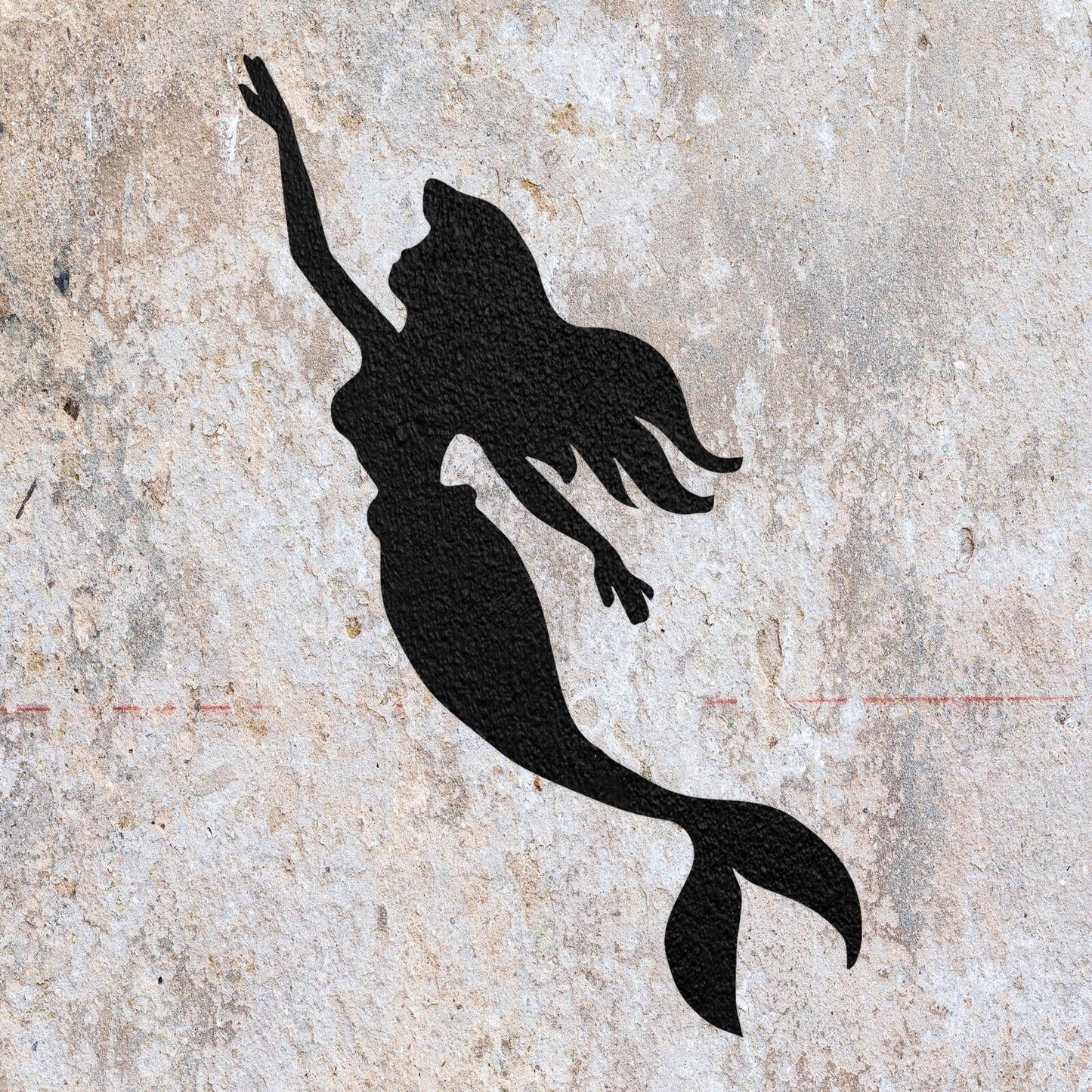 STENCIL LITTLE MERMAID MYSTICAL CREATURE MYLAR WALL ART  CRAFT AIRBRUSH