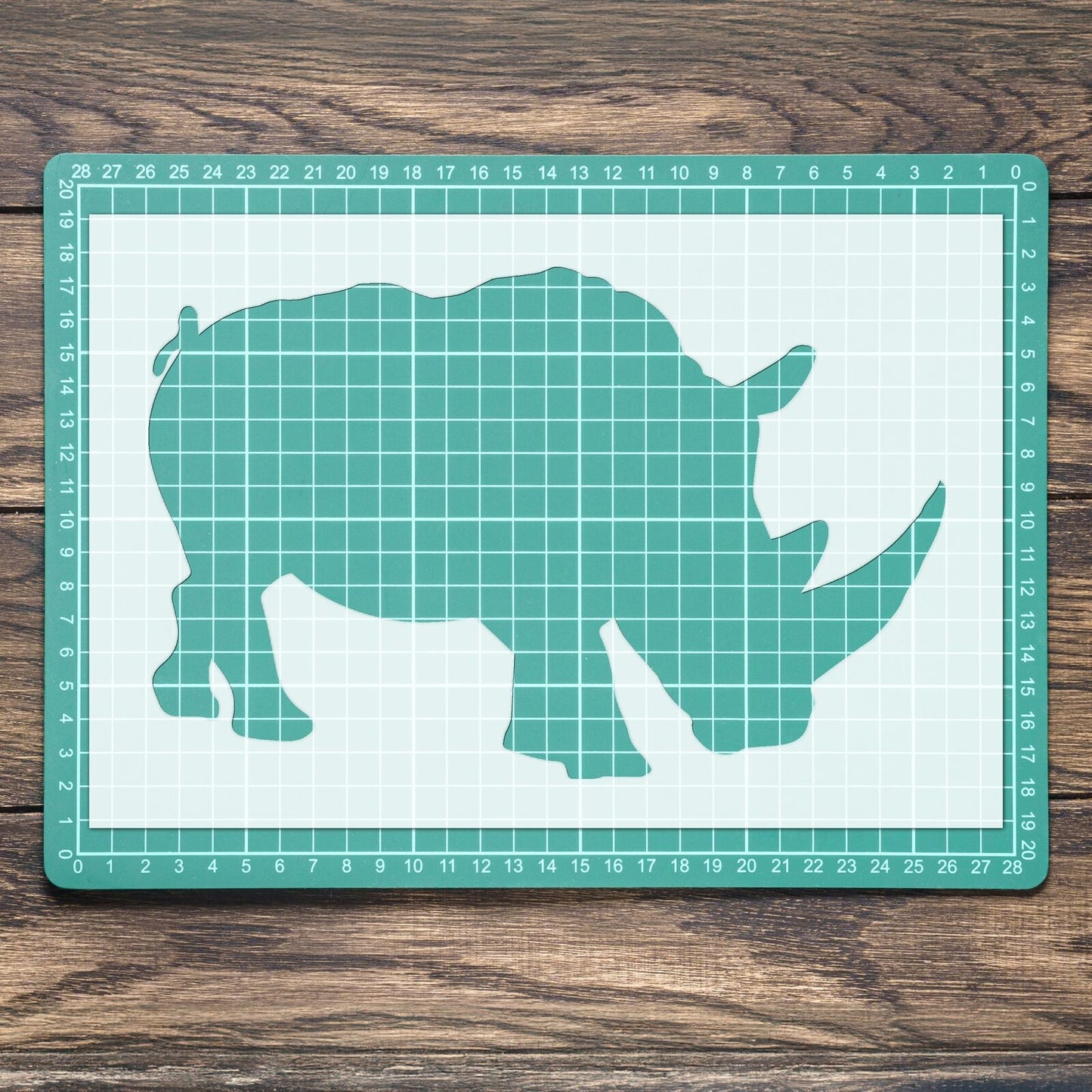 STENCIL RHINO RHINOCEROS WILD ANIMAL MYLAR PAINTING WALL ART CRAFTS 3 AIRBRUSH