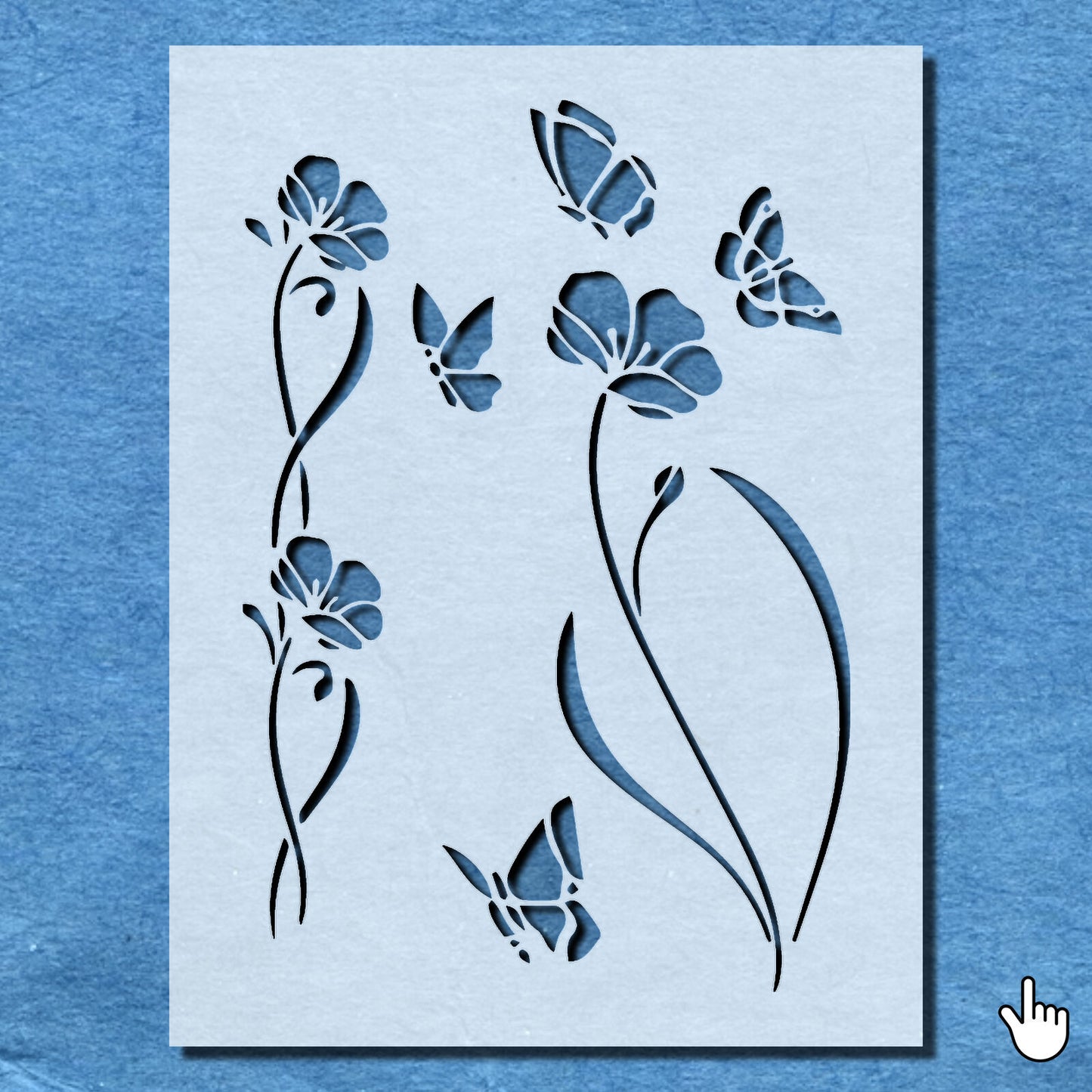 STENCIL FLOWER PATTERN PLANT GARDEN MYLAR PAINTING WALL ART CRAFTS 2 AIRBRUSH