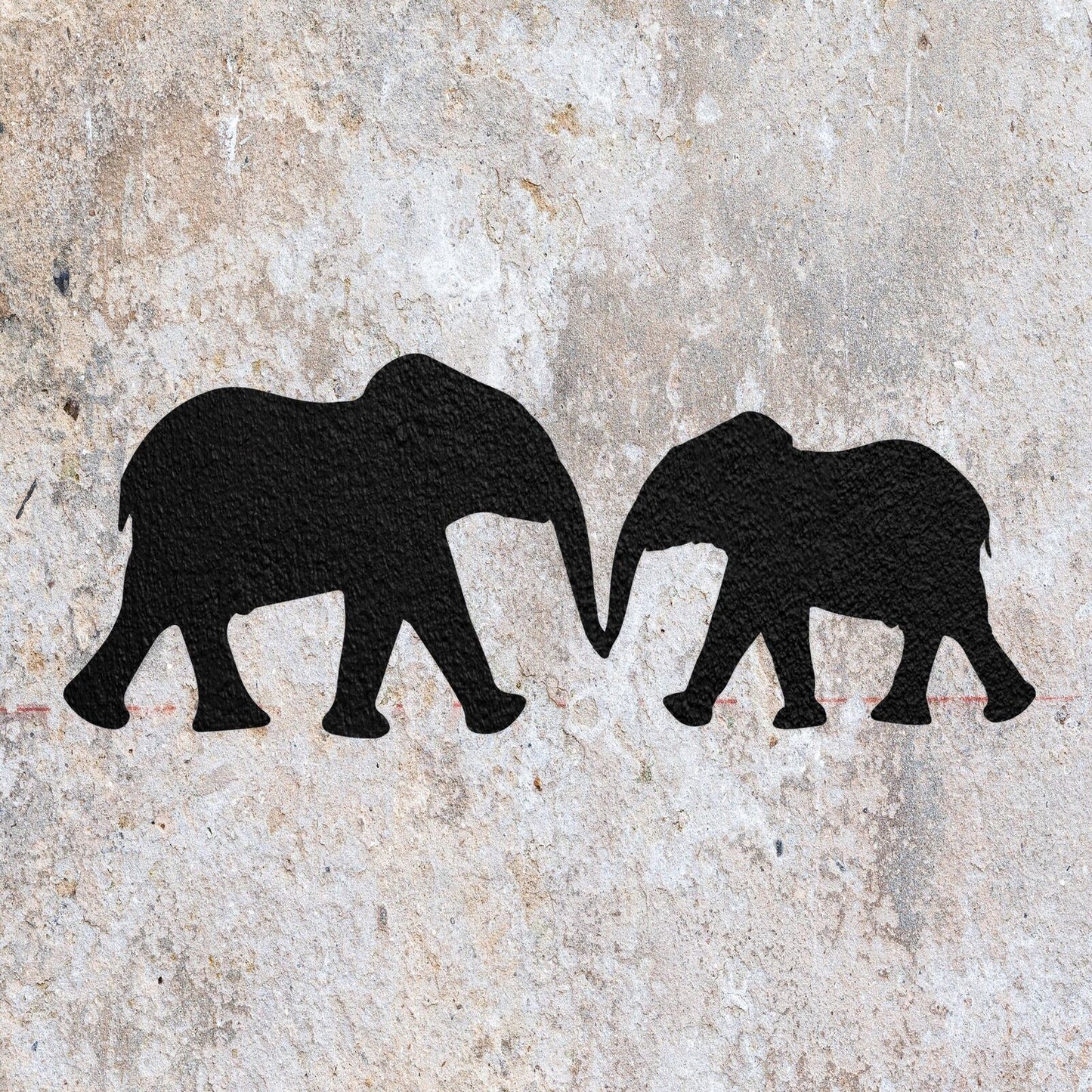 STENCIL ELEPHANT CUTE LOVE ANIMAL MYLAR  PAINTING WALL ART CRAFTS  2  AIRBRUSH