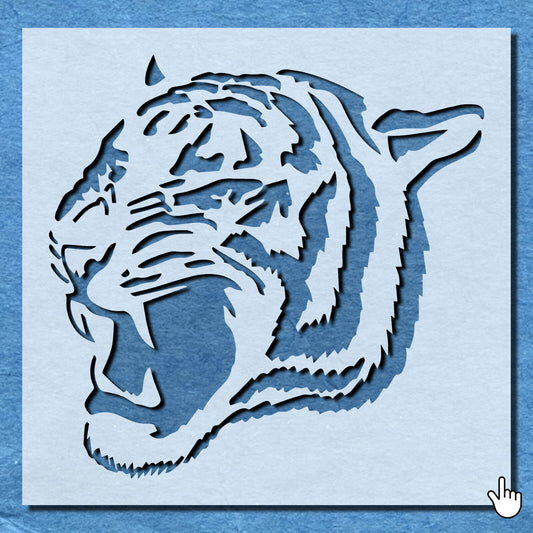 STENCIL TIGER HEAD MYLAR  PAINTING WALL ART  CRAFTS  AIRBRUSH